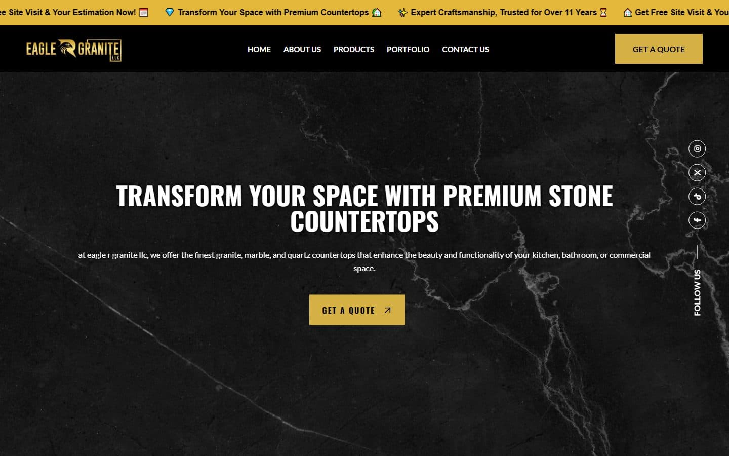 Eagle R Granite LLC countertop homepage