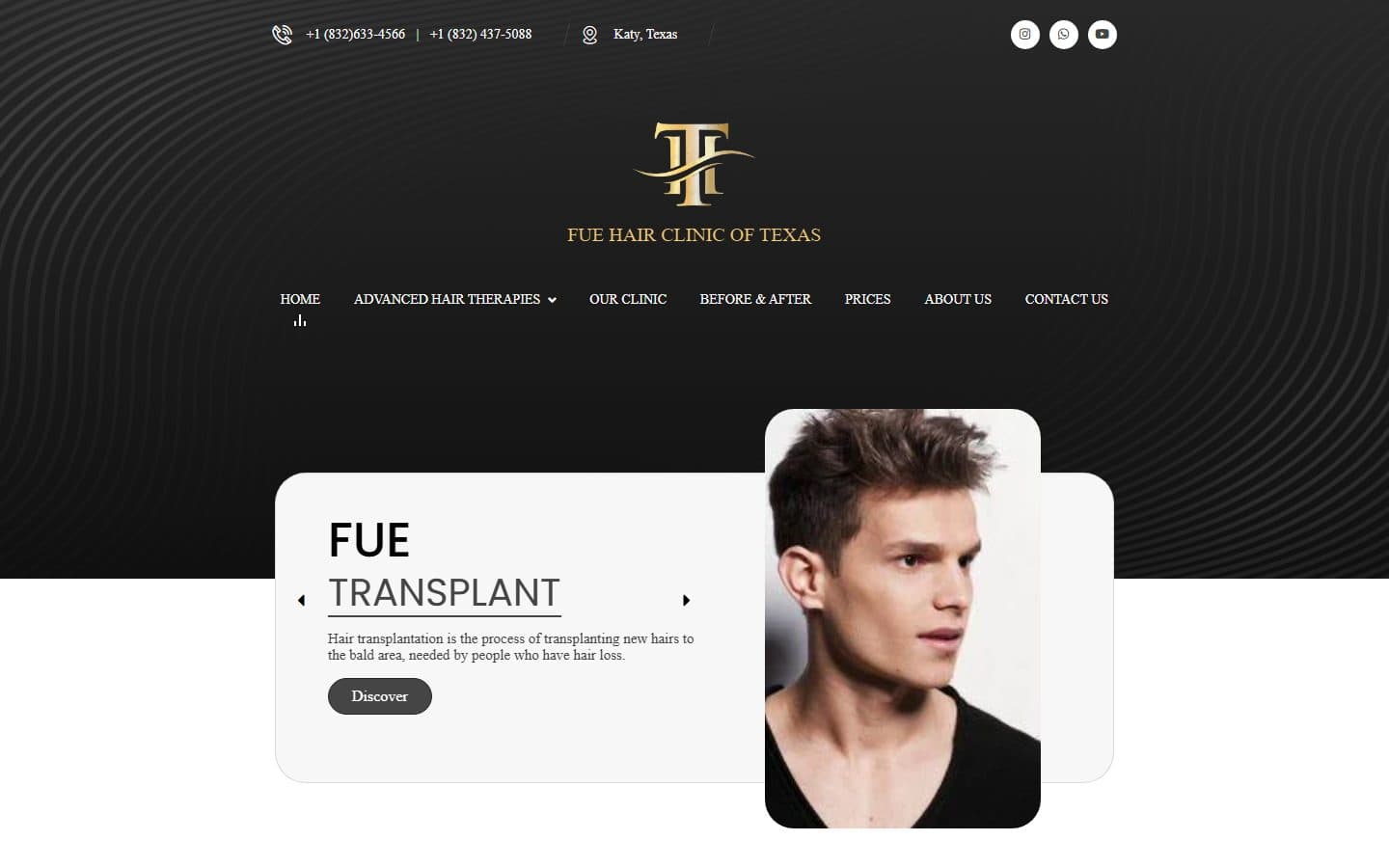 FUE Hair Clinic of Texas homepage