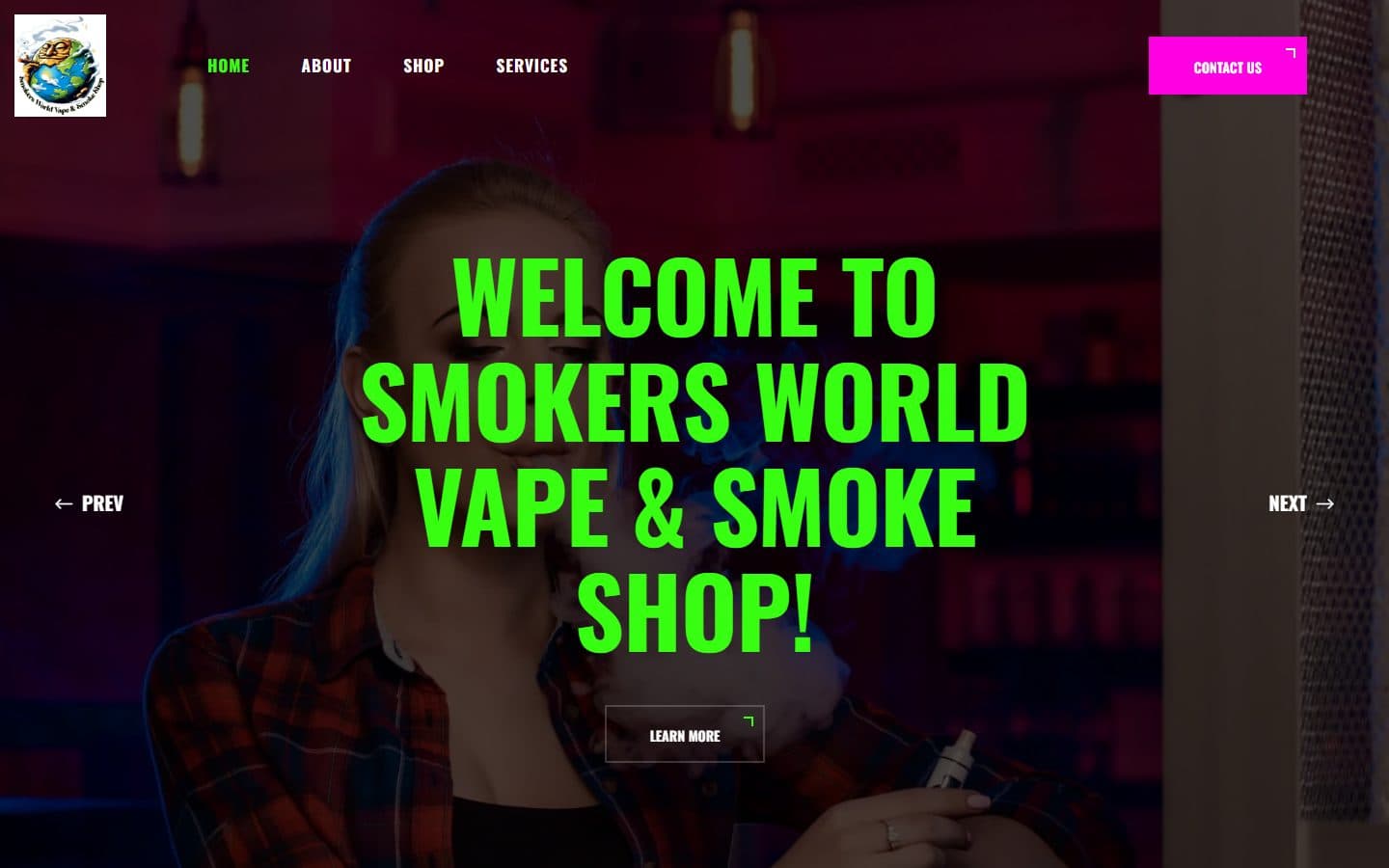 Smokers World Texas vape and smoke shop homepage
