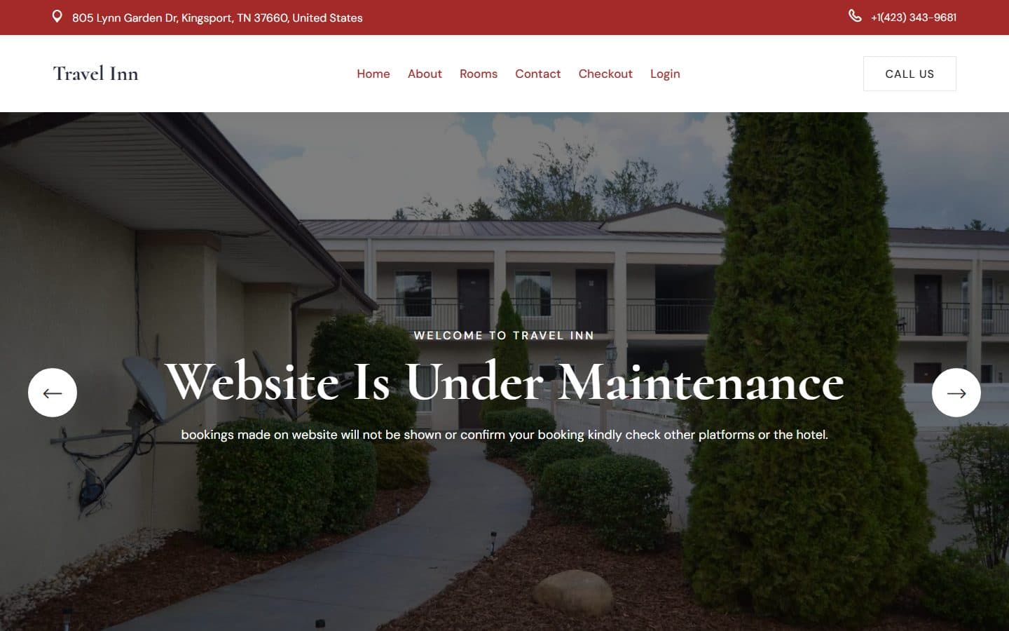 Travel Inn Kingsport hotel homepage
